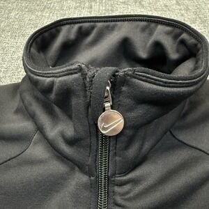 Nike Jacket Mens Large Black Full Zip Mock‎ Neck Gray Tag Performance Y2K